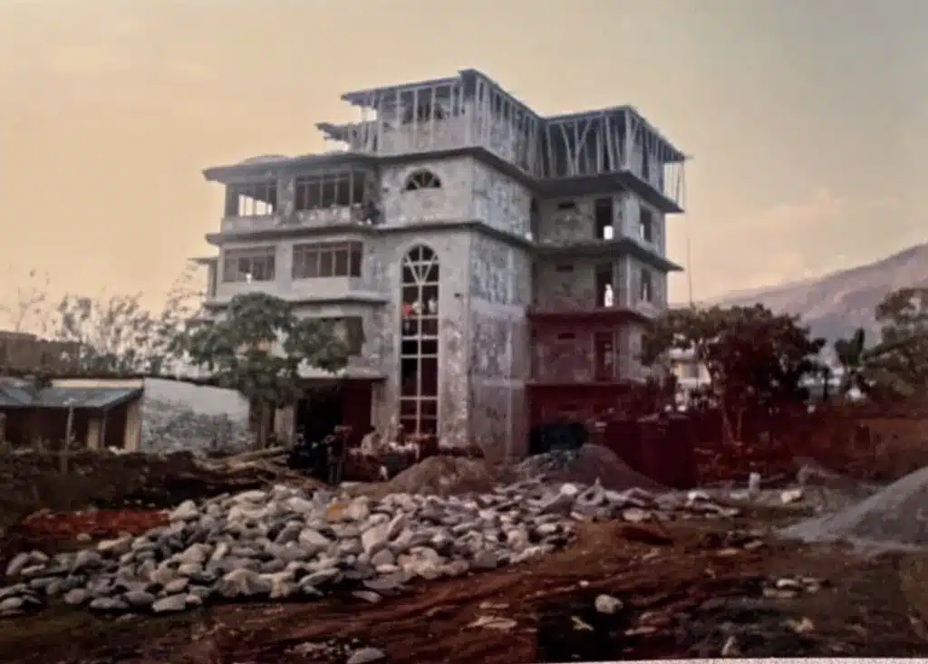 1993 construction phase of Hotel Tulsi, best hotel in pokhara.